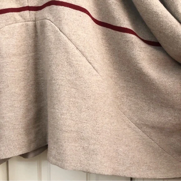 A.L.C.Rare Wool Blend Tan Boho Western Poncho with Stripe